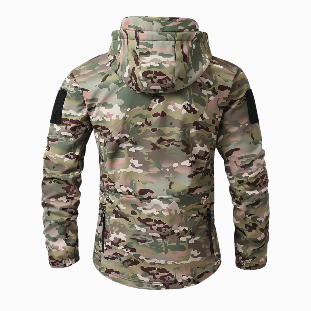 Men’s Outdoor Lined Camouflage Jacket – Waterproof – Hooded Soft Shell