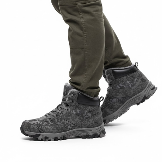 Men’s Winter Snow Boots – Warm Lined – Non-Slip Hiking Grip