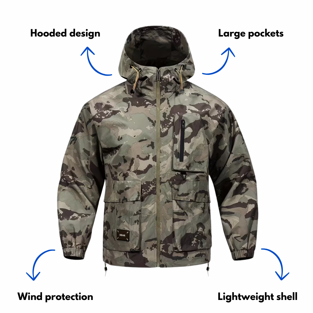 Men's Outdoor Hooded Jacket – Camouflage – Water-repellent