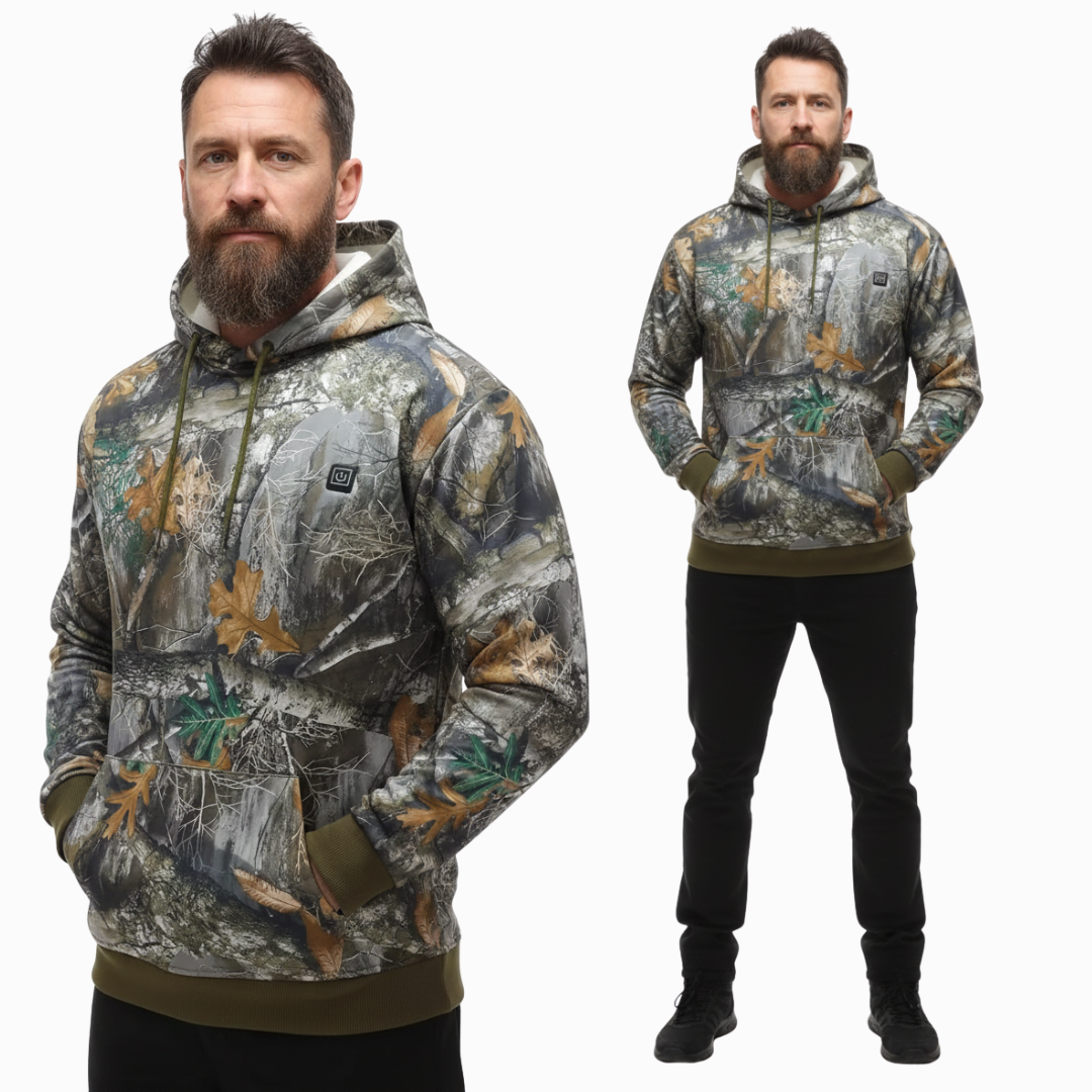 Camouflage Heated Sweatshirt – 7 Heating Zones – 3-Level Control
