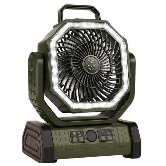 Camping Fan – 3-in-1 Wireless Fan – LED Light