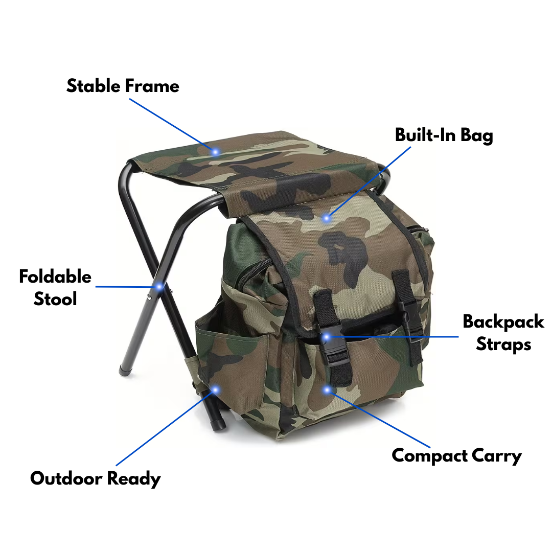 Camping Stool with Bag – Backpack Chair – Portable