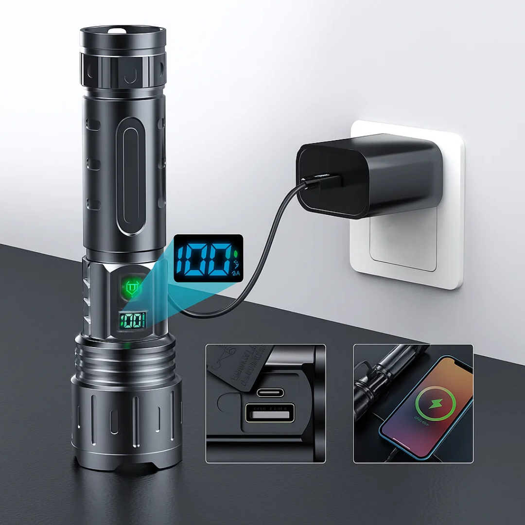 Flashlight – Brightest LED – 10.000 Lumen