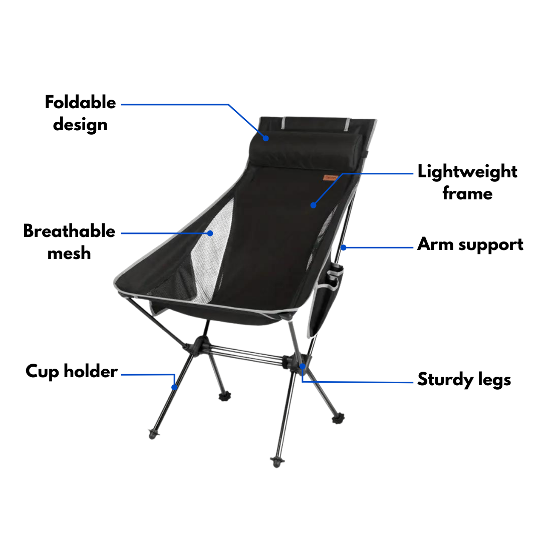 Foldable Camping Chair – Ergonomic Support – Portable Comfort