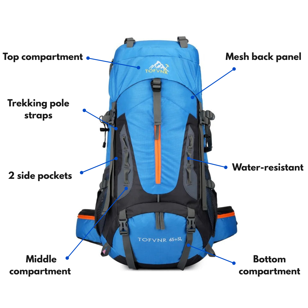Hiking Backpack 60L – Waterproof – Trekking & Travel