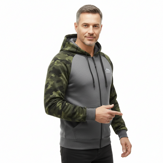 Men’s Camo Fleece Hoodie – Warm & Comfortable – Fall & Winter