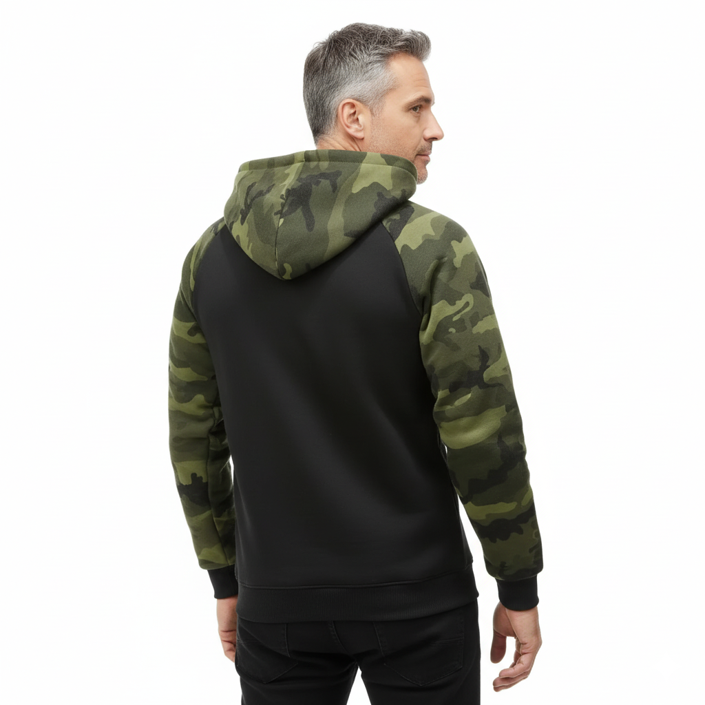 Men’s Camo Fleece Hoodie – Warm & Comfortable – Fall & Winter