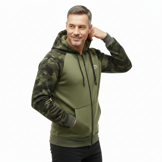 Men’s Camo Fleece Hoodie – Warm & Comfortable – Fall & Winter