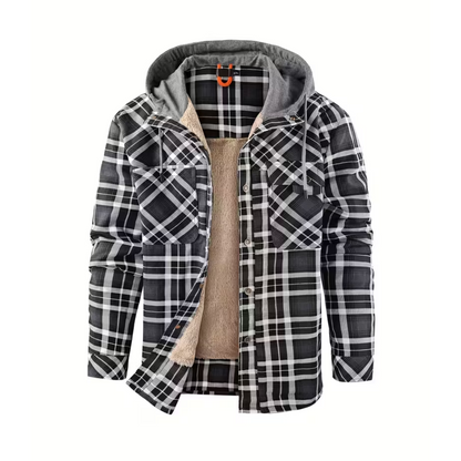 Men’s Flannel Jacket – Fleece-Lined Hoodie
