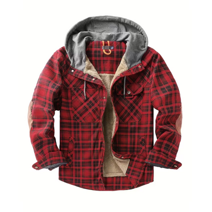 Men’s Flannel Jacket – Fleece-Lined Hoodie