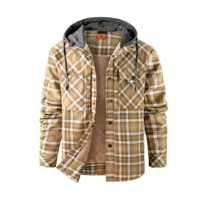 Men’s Flannel Jacket – Fleece-Lined Hoodie