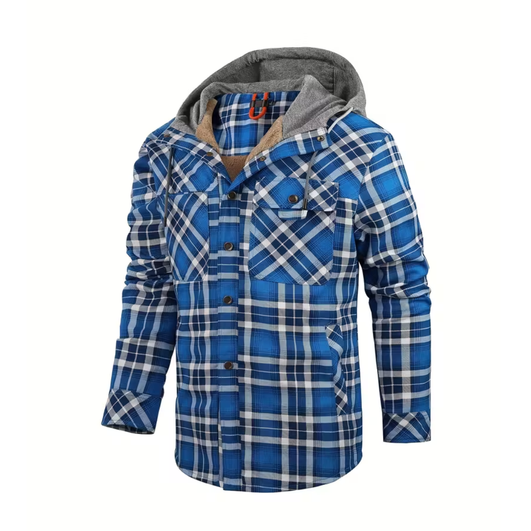 Men’s Flannel Jacket – Fleece-Lined Hoodie