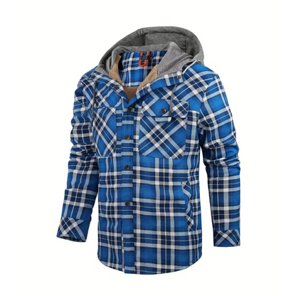 Men’s Flannel Jacket – Fleece-Lined Hoodie