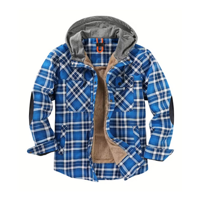 Men’s Flannel Jacket – Fleece-Lined Hoodie