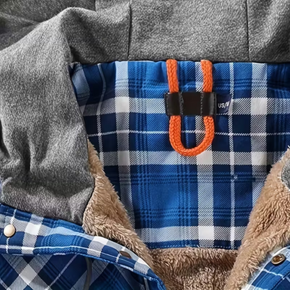 Men’s Flannel Jacket – Fleece-Lined Hoodie