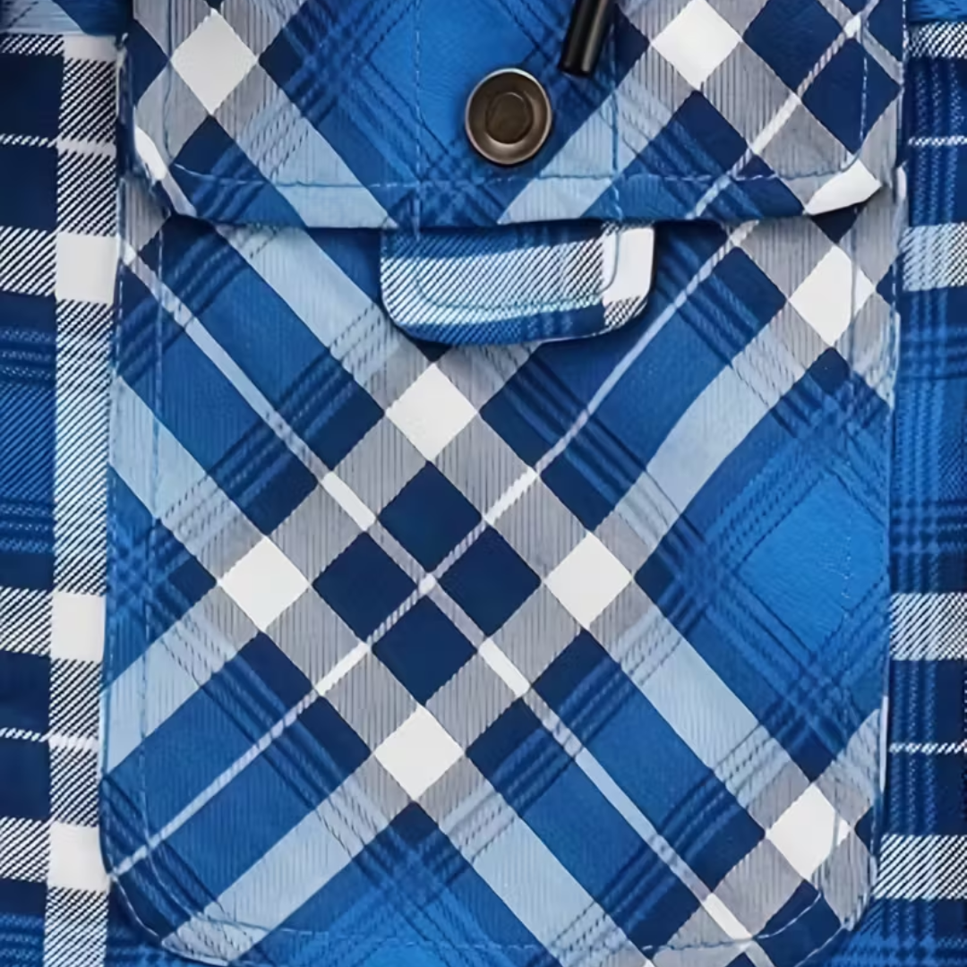 Men’s Flannel Jacket – Fleece-Lined Hoodie