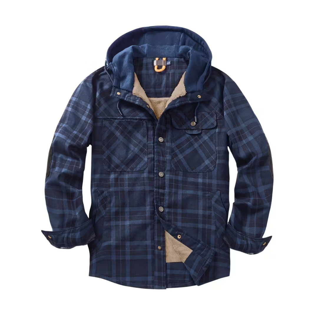 Men’s Flannel Jacket – Fleece-Lined Hoodie