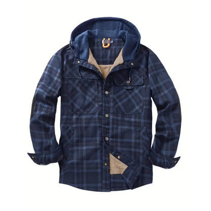 Men’s Flannel Jacket – Fleece-Lined Hoodie