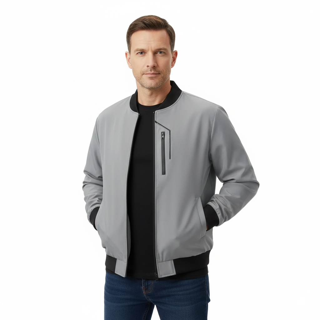 Men’s Lightweight Outdoor Bomber Jacket – Windproof – Fall Layer