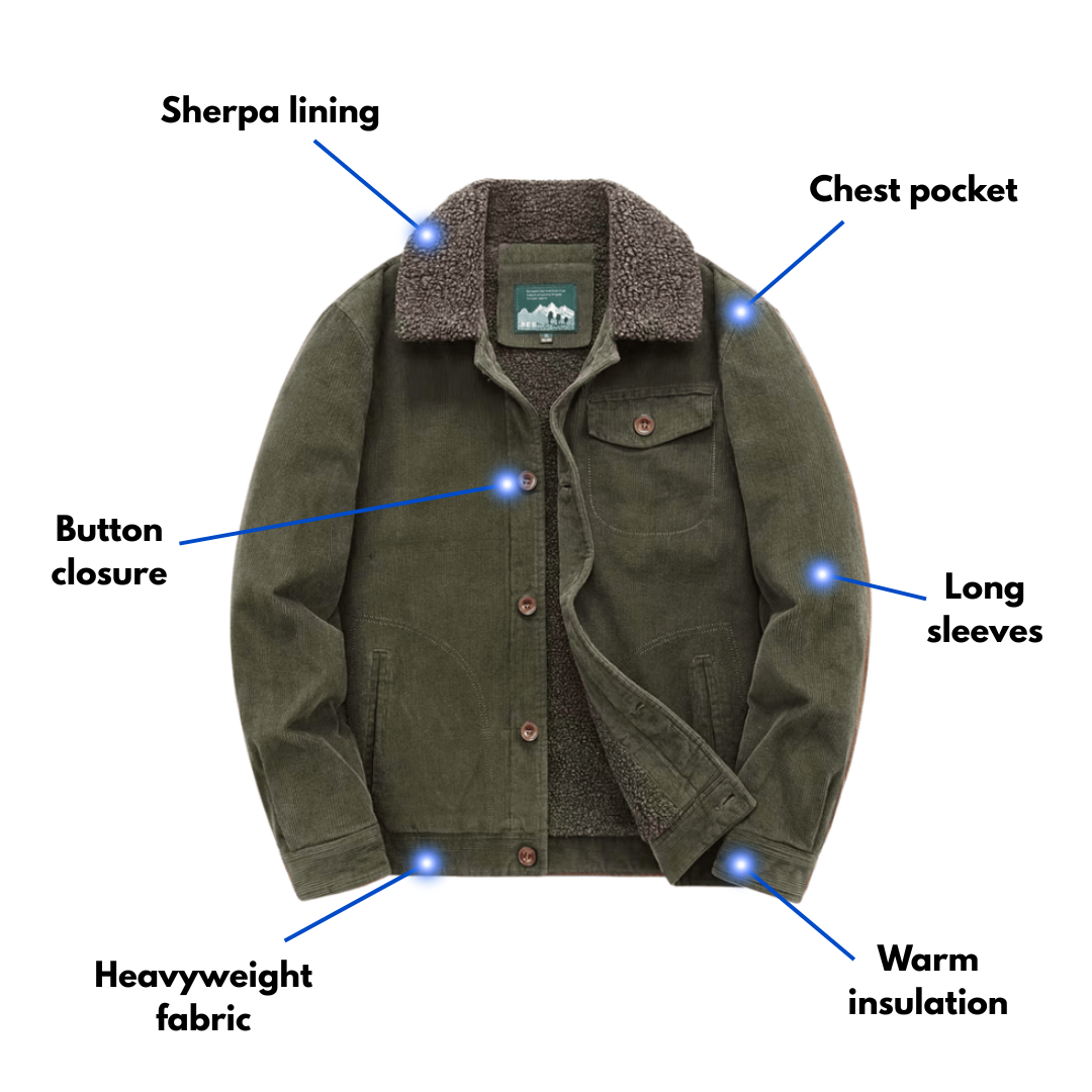 Men’s Outdoor Jacket – Fleece-Lined – Winter