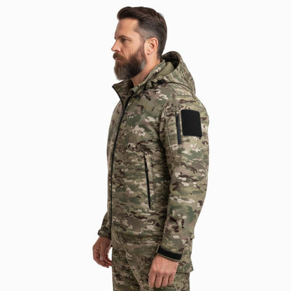 Men’s Outdoor Lined Camouflage Jacket – Waterproof – Hooded Soft Shell