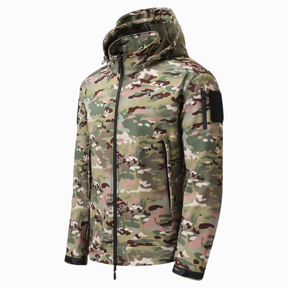 Men’s Outdoor Lined Camouflage Jacket – Waterproof – Hooded Soft Shell