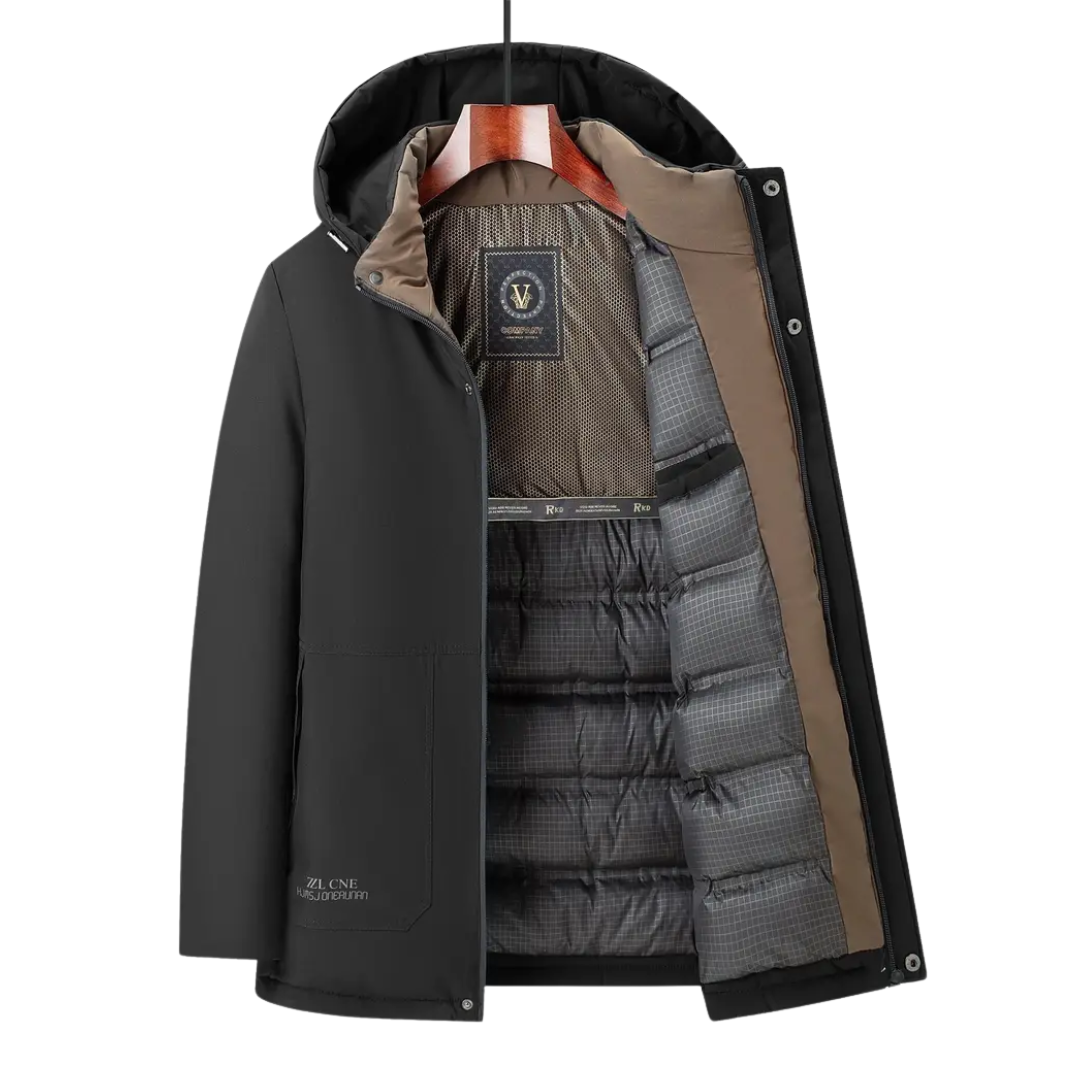 Men’s Outdoor Winter Jacket – Padded & Waterproof – Mid-Length