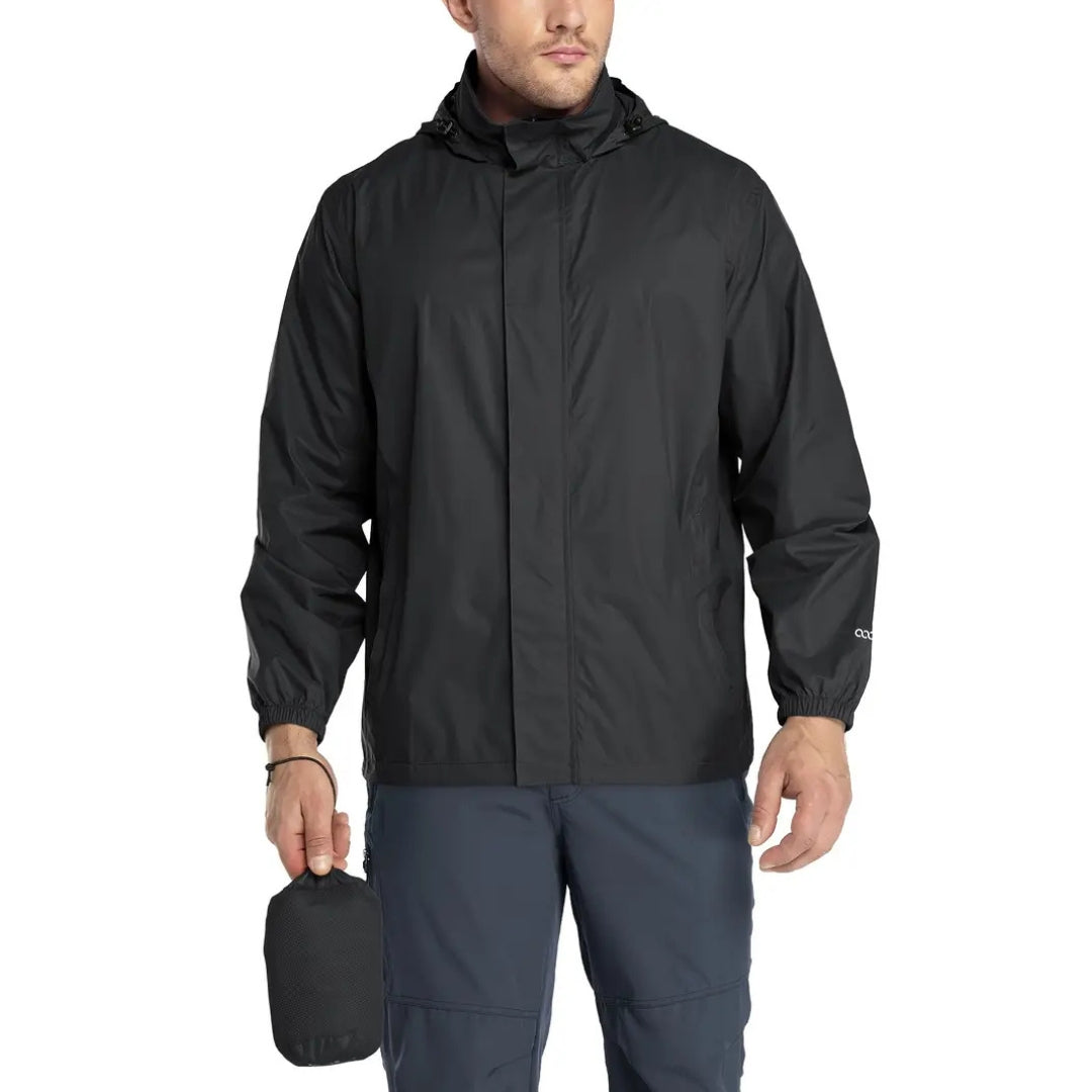 Men’s Rain Jacket – Lightweight with Hood – Waterproof Windbreaker