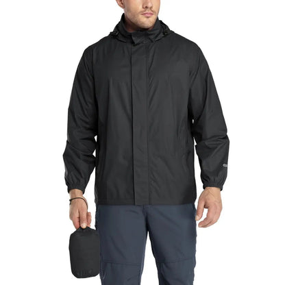 Men’s Rain Jacket – Lightweight with Hood – Waterproof Windbreaker