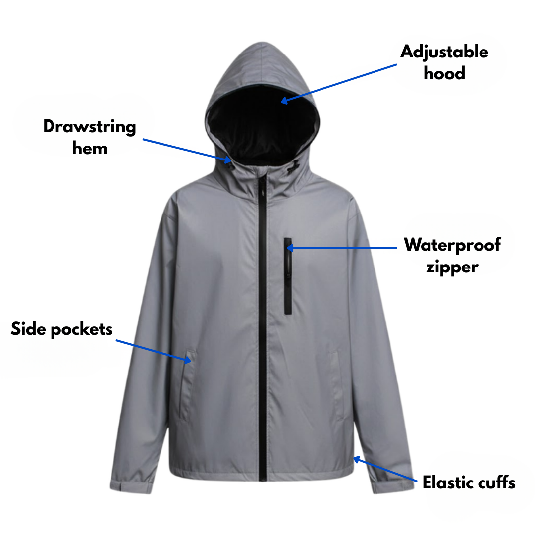 Men’s Windbreaker Jacket – Reflective – Waterproof