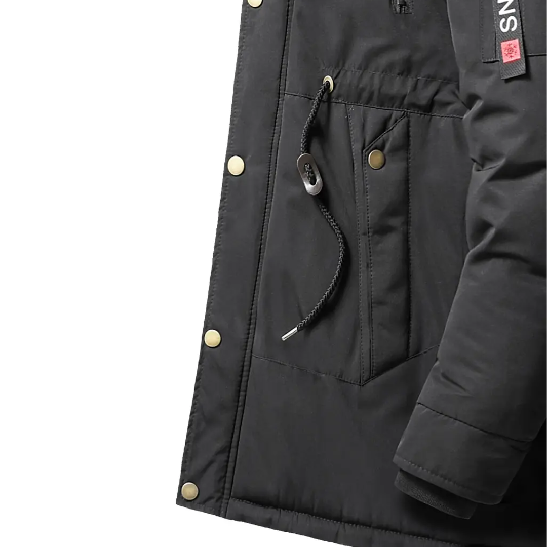 Men’s Winter Parka Jacket – Faux Fur Hood – Warm & Comfortable