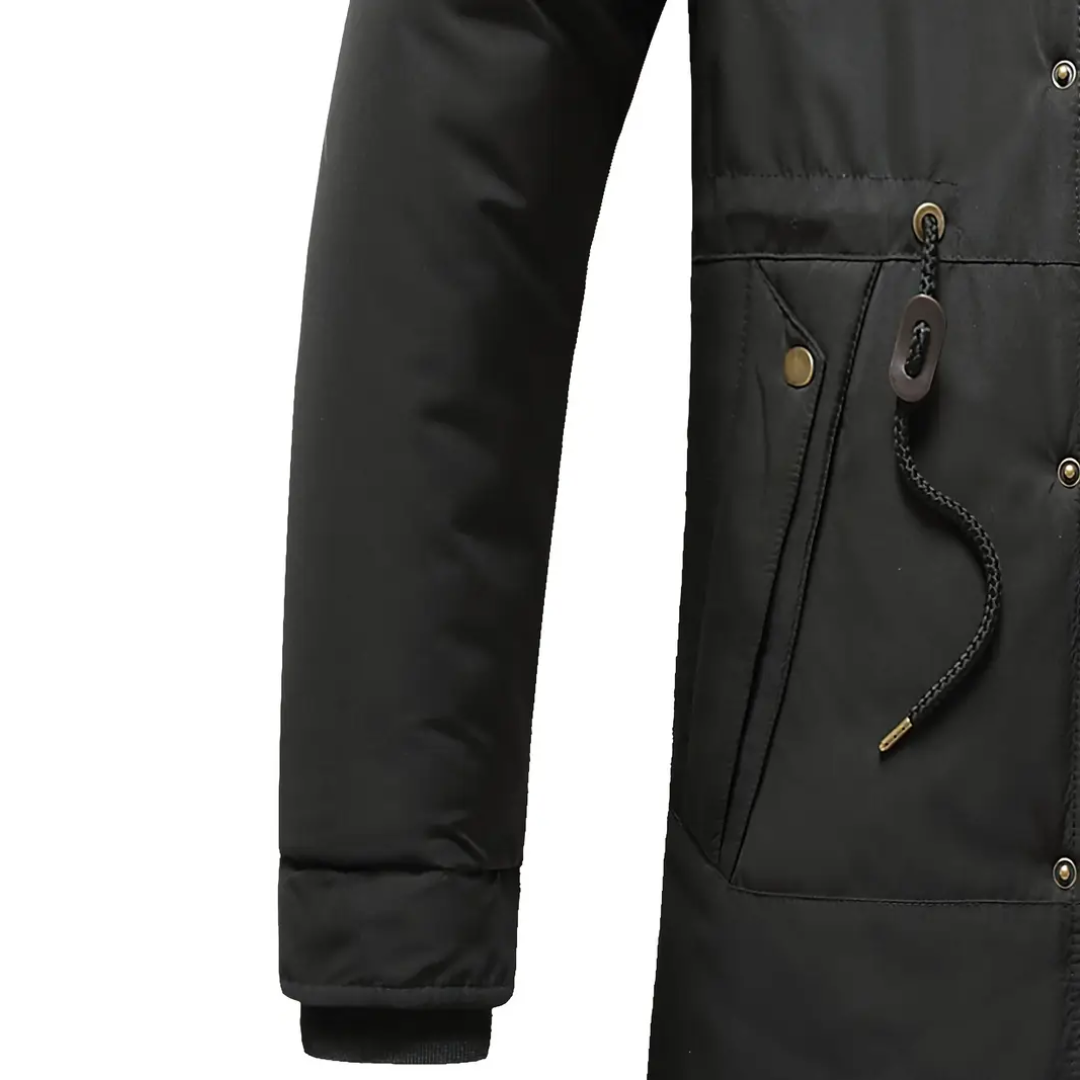 Men’s Winter Parka Jacket – Faux Fur Hood – Warm & Comfortable