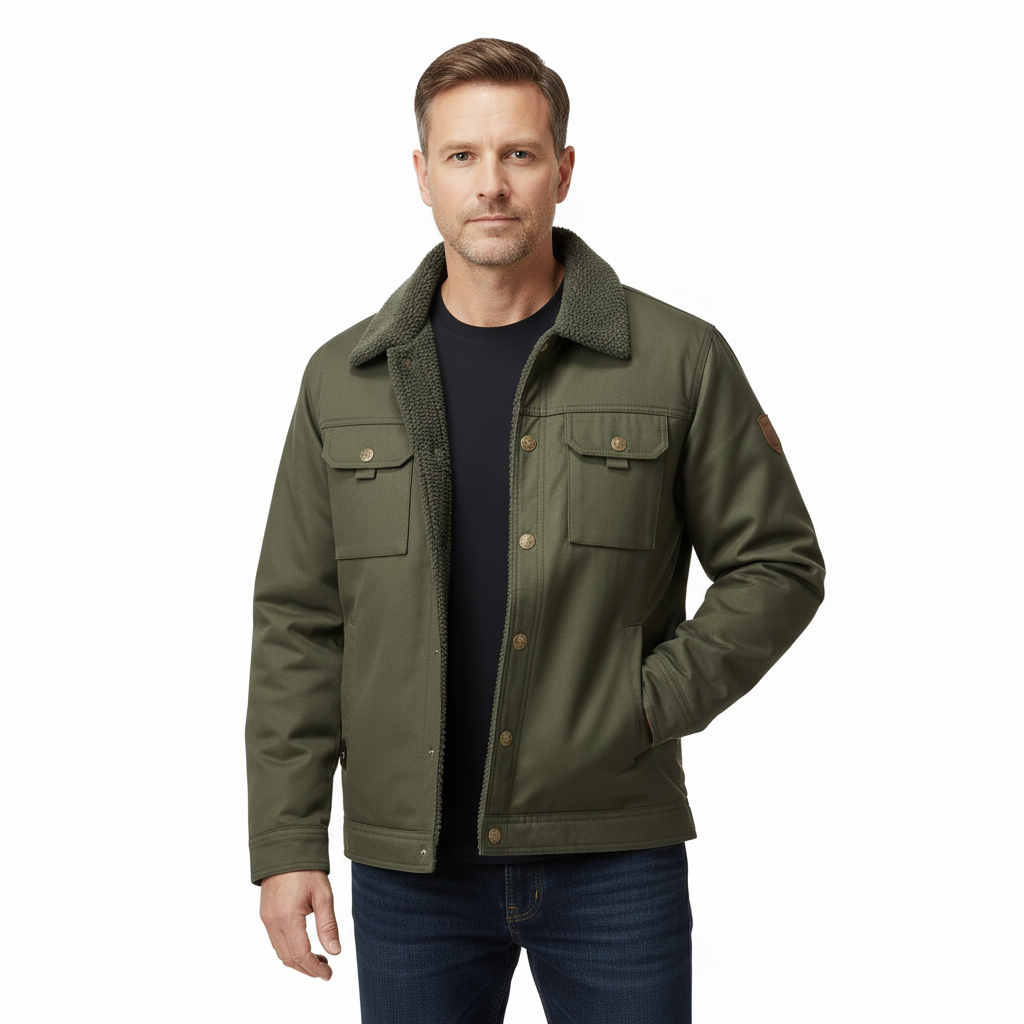 Sherpa-Lined Jacket - Durable & Warm