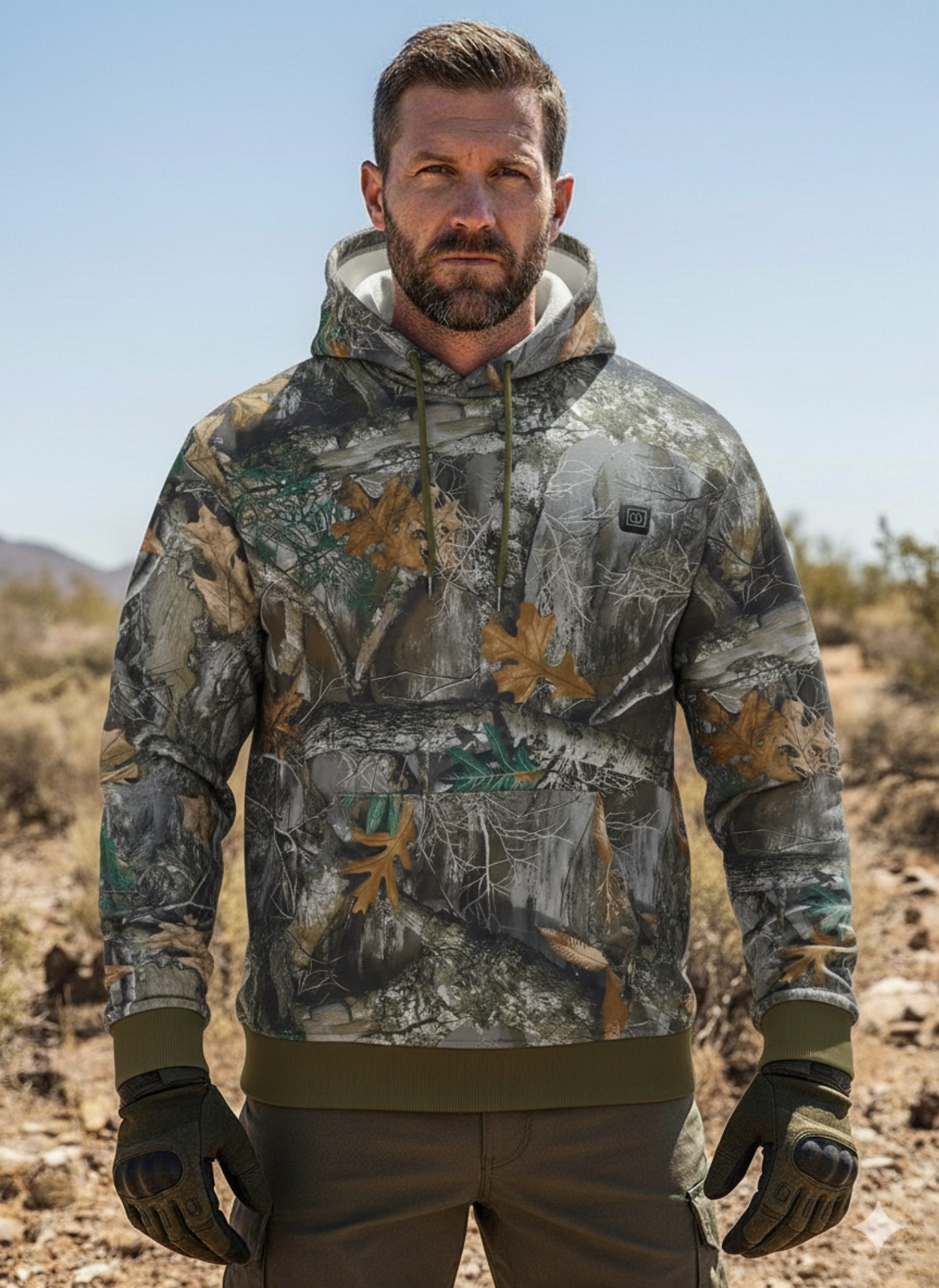 Camouflage Heated Sweatshirt – 7 Heating Zones – 3-Level Control
