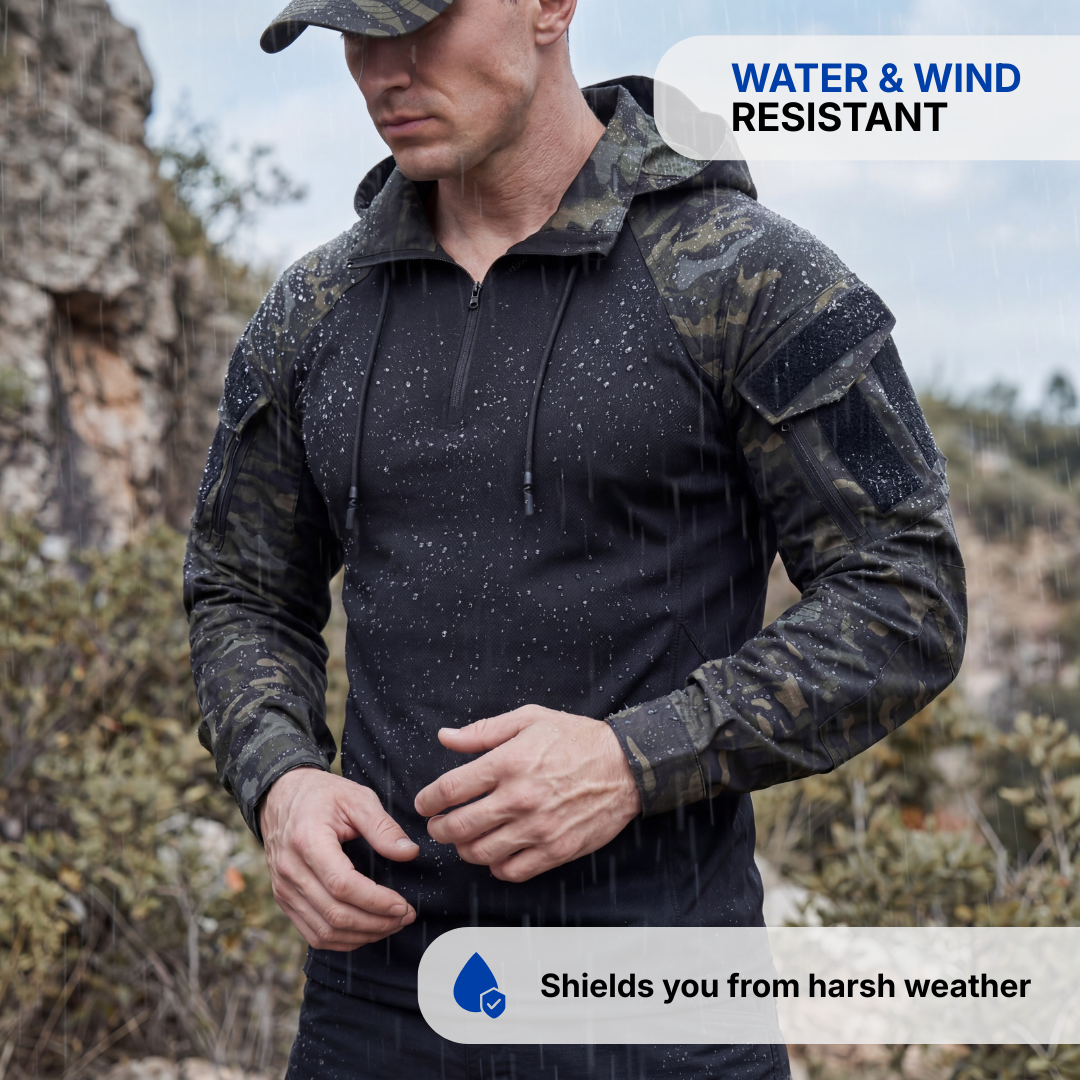 Tactical Camouflage Hoodie – Windproof & Water-Resistant